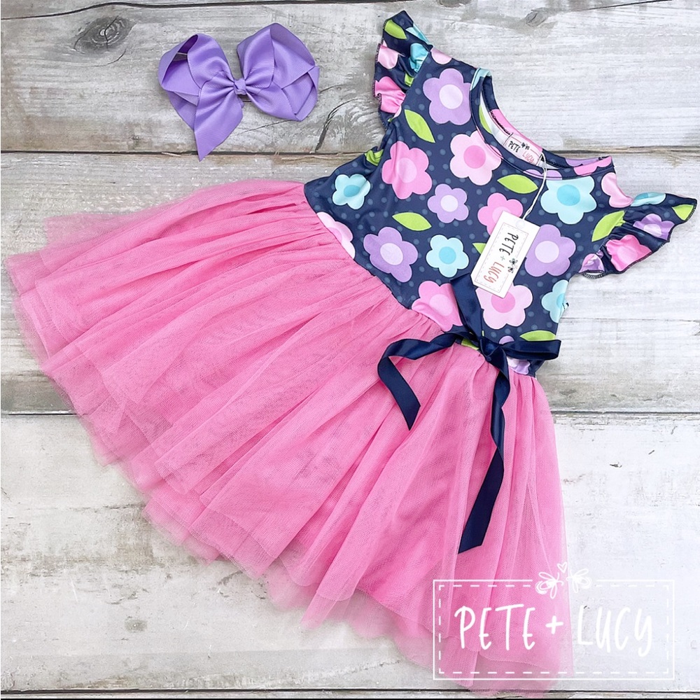 Pete + Lucy tulle dress flowers